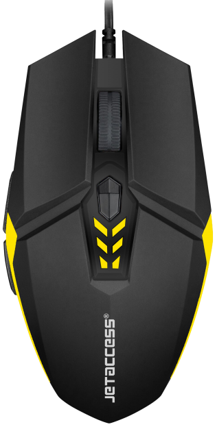 Мышь проводная Jet.A OM-U58 черный/желтый