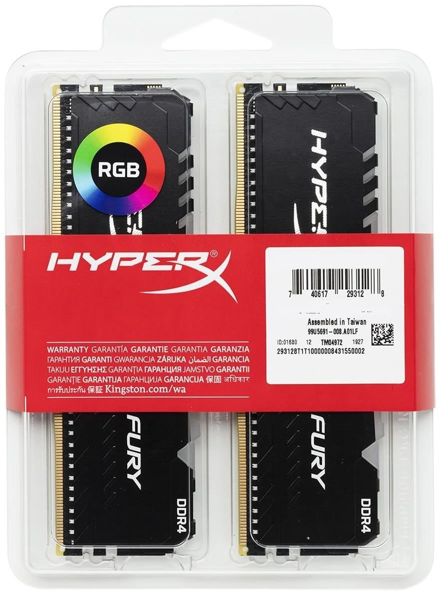 Kingston HyperX Fury RGB DDR4 DIMM 2666MHz PC4-21300 CL16 - 16Gb KIT (2x8Gb) HX426C16FB3AK2/16
