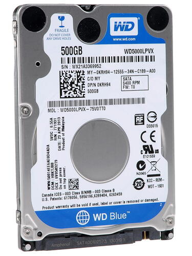 Жесткий диск WD Blue 500GB [WD5000LPVX] 2.5