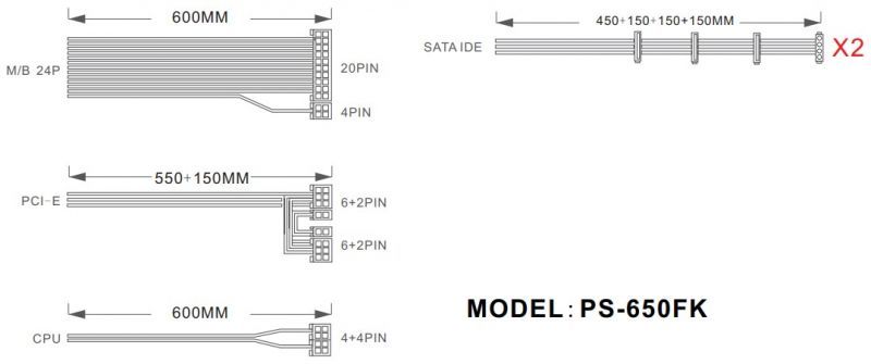 Блок питания 1stPlayer PS-650FK 650W