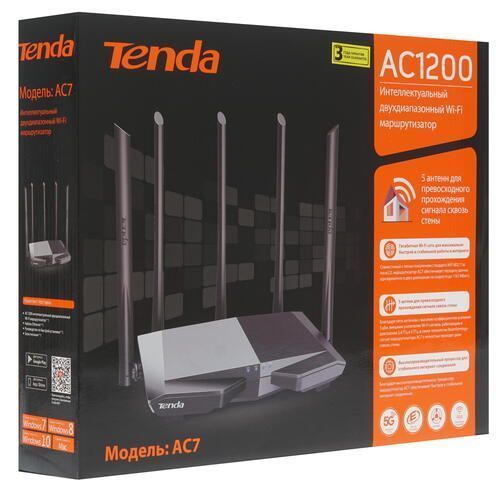 Wi-Fi роутер Tenda AC7 1200M 5G WiFi
