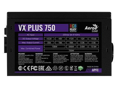 Блок питания AeroCool VX Plus 750 RGB 750W 4718009150942