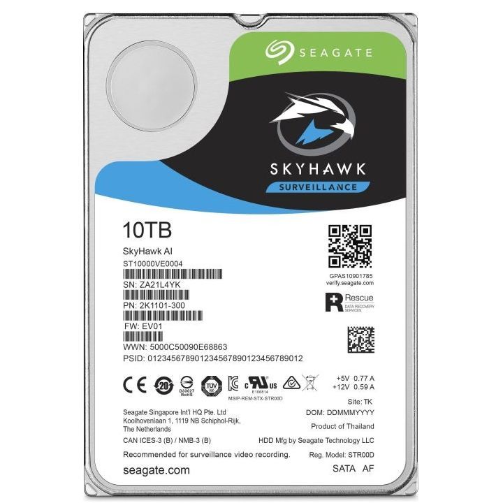 Жёсткий диск 10Tb SATA-III Seagate SkyHawk AI (ST10000VE0008)