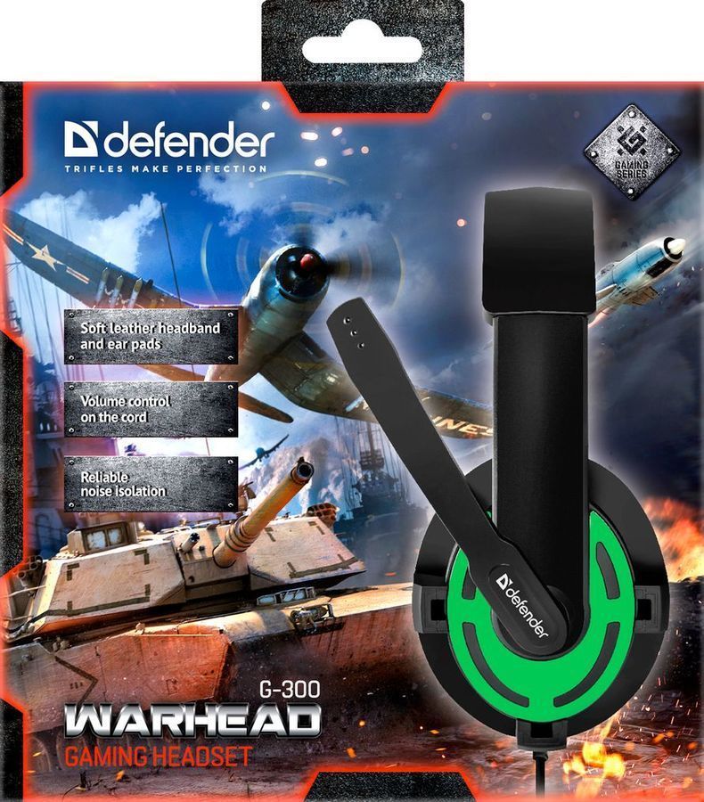 Наушники Defender Warhead G-300 зеленый