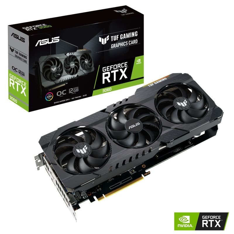 Видеокарта ASUS TUF Gaming GeForce RTX 3060 OC Edition (LHR) [TUF-RTX3060-O12G-V2-GAMING]