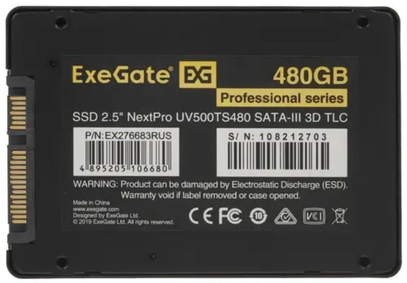 480 ГБ 2.5" SATA накопитель ExeGate NextPro UV500TS480 [EX276683RUS]