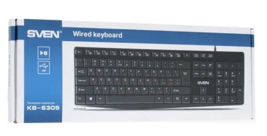 Клавиатура проводная SVEN KB-S305 черный