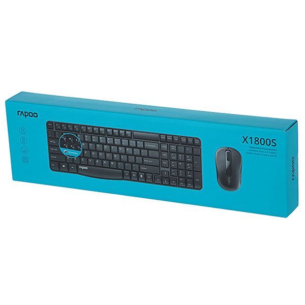 Комплект клавиатура+мышь Rapoo X1800S Black