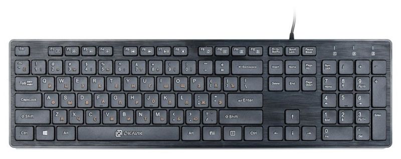Клавиатура Oklick 500M черный USB slim (1061584)