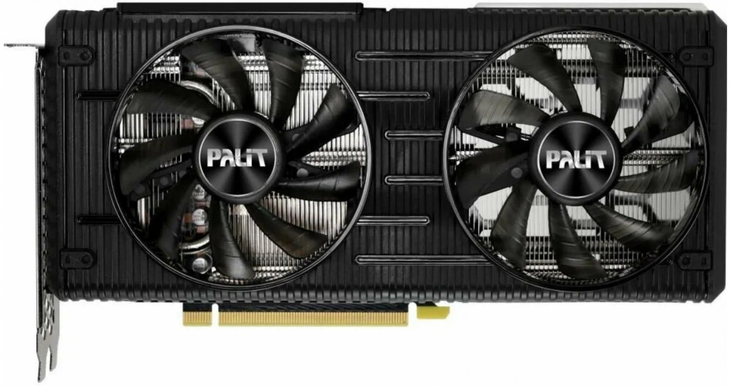 Видеокарта Palit GeForce RTX 3060 Ti 8192Mb, Dual OC 8GB LHR (NE6306TS19P2-190AD) 1xHDMI, 3xDP, Ret (БУ)