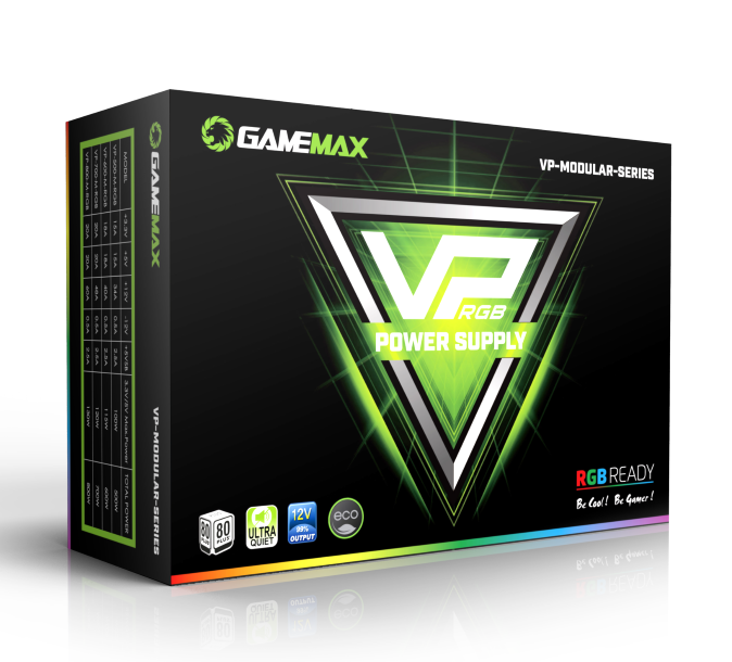 Блок питания 800W GameMax VP-800-RGB-MODULAR, Bronza, (модульный)