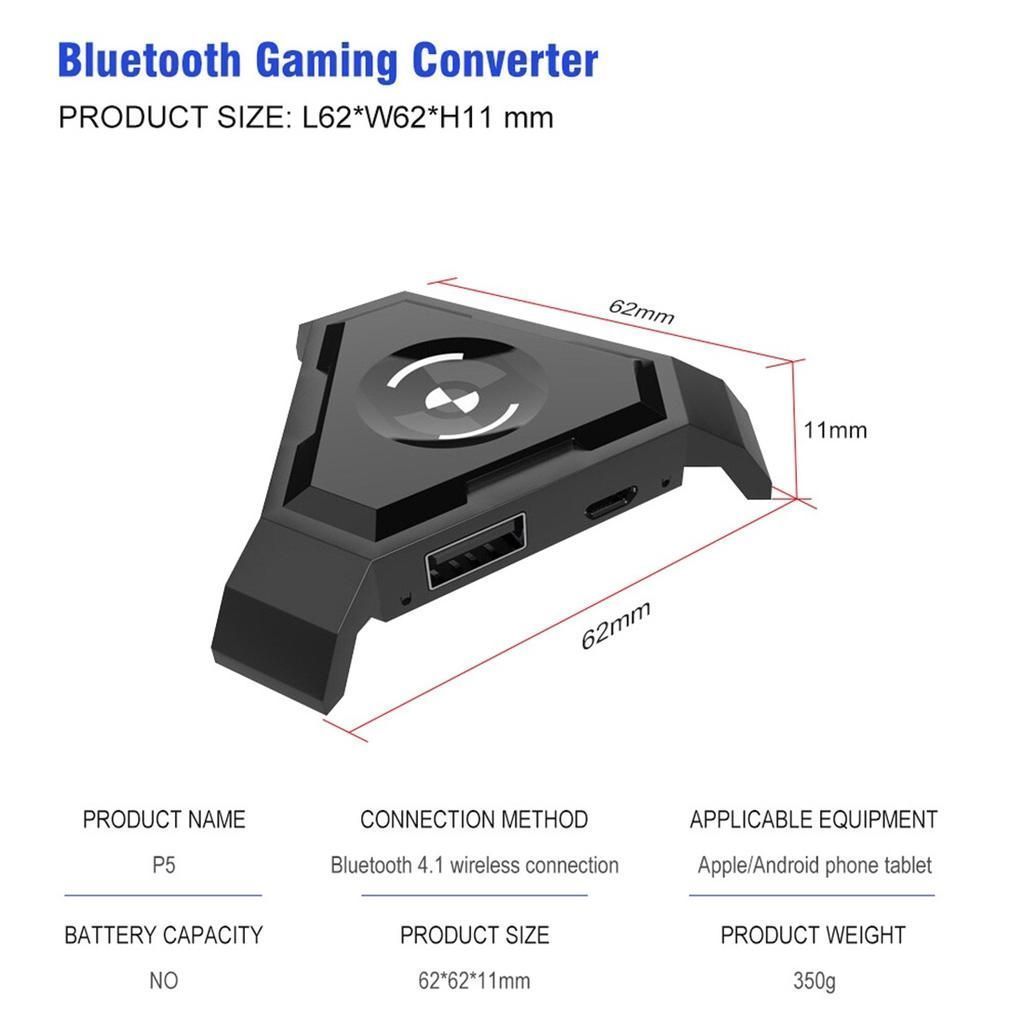 Мобильный геймпад HXSJ P5/PUBG контроллер игровая клавиатура мышь конвертер для Android ios телефон к ПК Bluetooth 4,1 адаптер Plug and Play