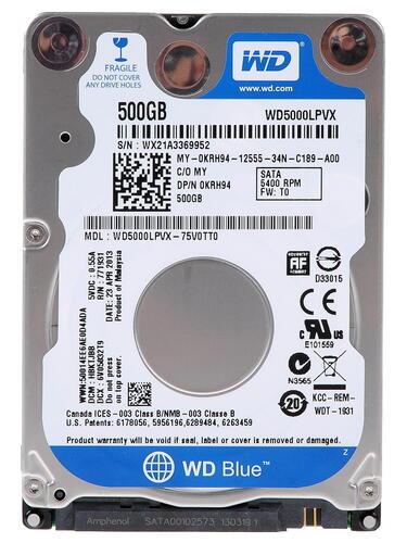 Жесткий диск WD Blue 500GB [WD5000LPVX] 2.5