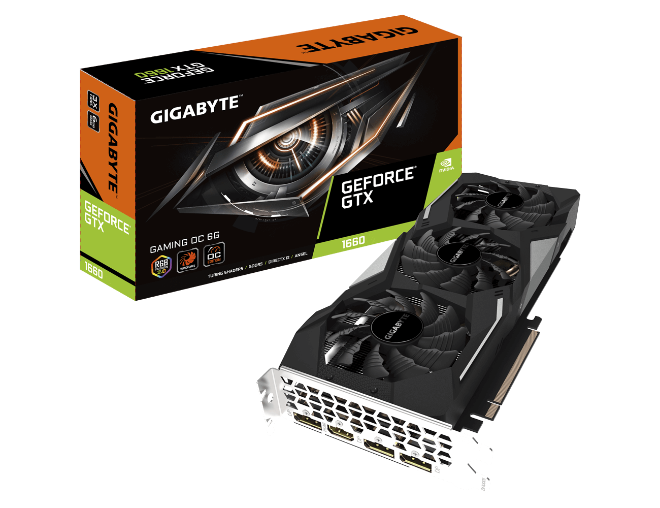 Видеокарта GigaByte GeForce GTX 1660 Gaming OC 1860Mhz PCI-E 3.0 6144Mb 8002Mhz 192 bit HDMI 3xDP GV-N1660GAMING OC-6GD