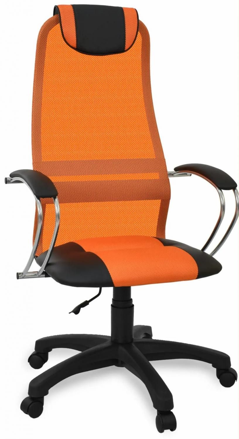 Офисное кресло руководителя Элегия L1, ткань "сетка" оранжевый