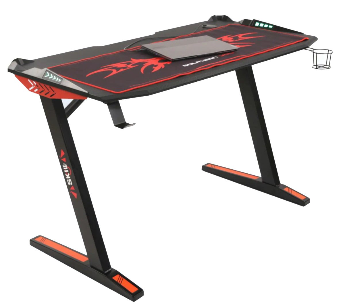Компьютерный игровой стол SKYLAND SKILLL CTG-003, (120х60х75см) черный/красный