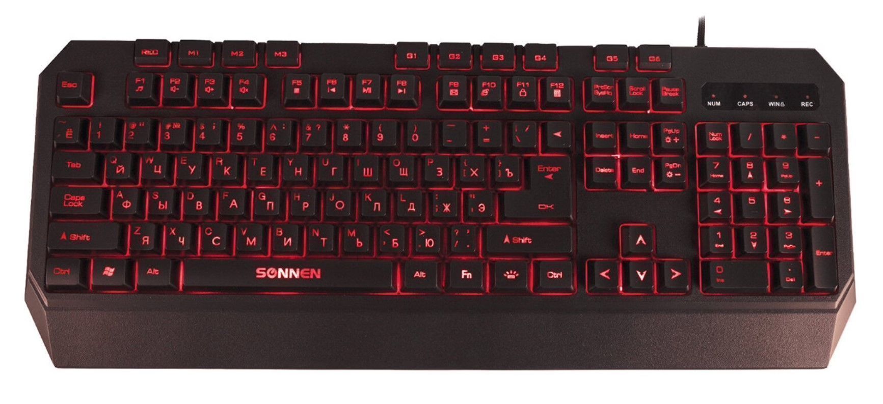 Игровая клавиатура Sonnen KB-7700 USB подсветка