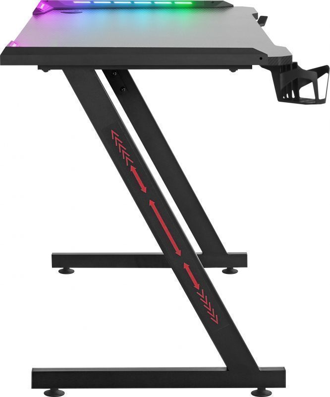 Игровой стол DEFENDER Jupiter RGB,подвес кружки+гарн.,(NEON, RGB-подсветка, карбон, (110х60х75 см)